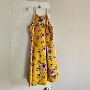 Yellow floral sun dress